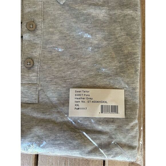 NWT Swet Tailor All-In Polo In Heather Grey Size XXL - Picture 6 of 6
